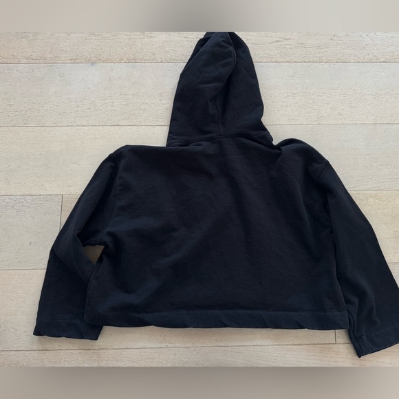 ACNE STUDIOS Black Joghy Cropped Hooded Sweatshirt XS - Picture 6 of 10